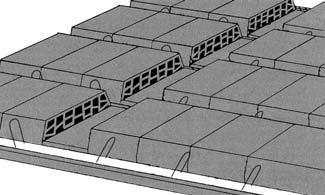 razmaka gredica (osni razmak 60 cm, a ne uobiëajenih 50 cm) manji troπkovi transporta (spone su u transportu polegnute, te gredica zauzima mnogo manje prostora u odnosu na fert gredice s reπetkastom