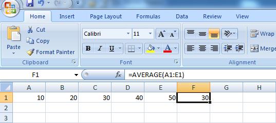 Postupak je slededi: Selektovati polja za koja treba izračunati prosek Izabrati Home > AutoSum >Average - u polju za Insert Function