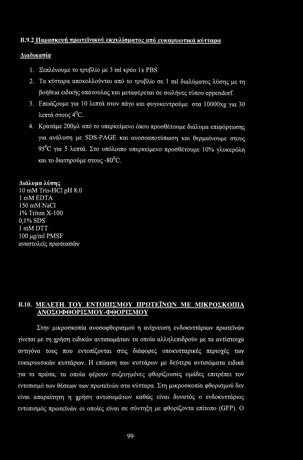 Επωάζουμε για 10 λεπτά στον πάγο και φυγοκεντρούμε στα looooxg για 30 λεπτά στους 4 