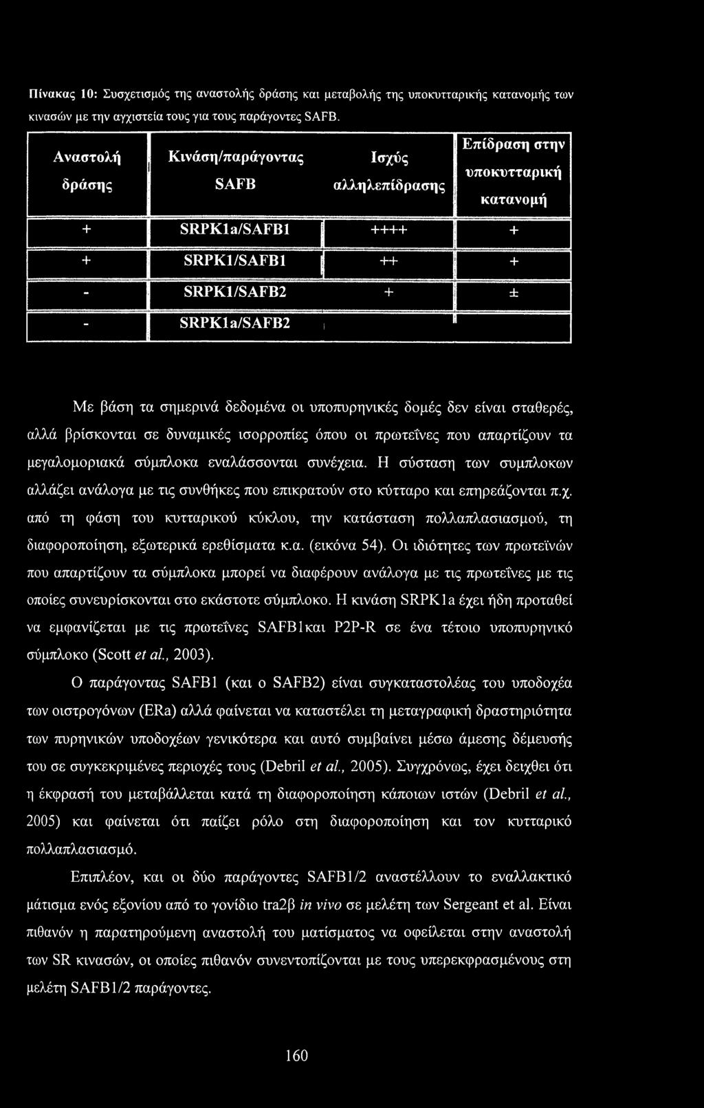 δεδομένα οι υποπυρηνικές δομές δεν είναι σταθερές, αλλά βρίσκονται σε δυναμικές ισορροπίες όπου οι πρωτεΐνες που απαρτίζουν τα μεγαλομοριακά σύμπλοκα εναλάσσονται συνέχεια.