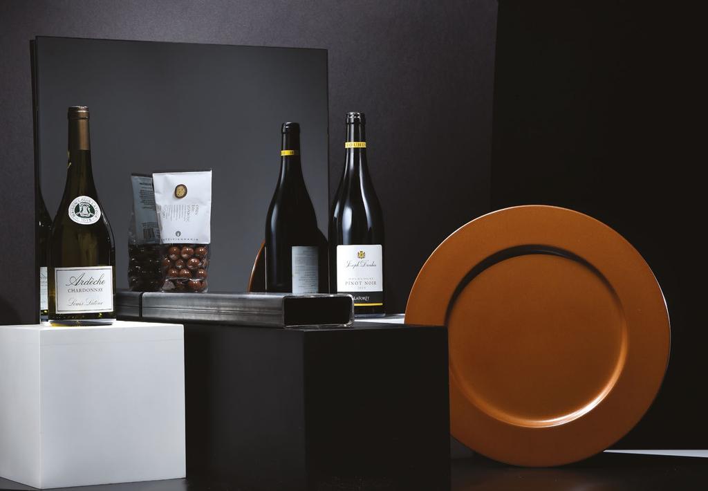 55 + ΤΑΧ Copper Round Tray #1851A 1b. Domaine Drouhin Laforet Pinot Noir 0.75lt 1b. Louis Latour Ardeche Chardonnay 0.75lt 1p.