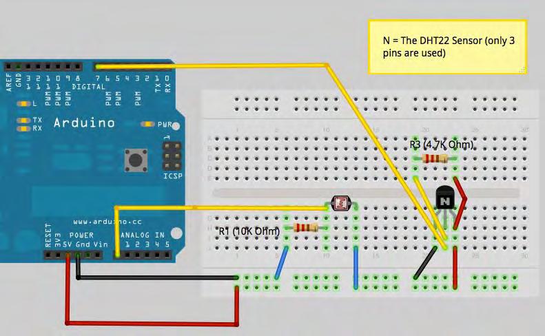 Σχήμα 8-2 : Κύκλωμα σε breadboard για το project 1. Σχήμα 8-3 : Το σχηματικό του κυκλώματος.