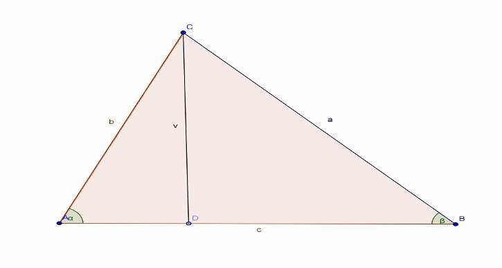 UU UU UU tko je c R siα si β si γ Duzi CD v ozčv visiu spušteu iz točke C. Time je trokut podijelje dv prvokut trokut. Iz slike se vidi d je v si α, što zči d je v siα, li isto v si β.