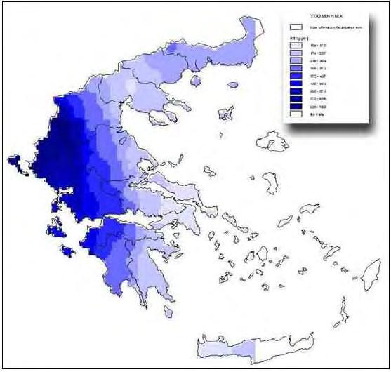 Παρατηρείται ότι δεν υπάρχουν ξηρές περιοχές που να έχουν τον χαμηλότερο δείκτη ξηρότητας και στην χώρα κατά βάση έχουμε υγρές ή ημί-ξηρες περιοχές.