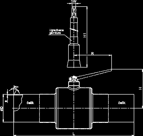 Kod narudžbe navesti: - nazivni promjer - tip, radni tlak i medij - priključne mjere 32 1 1/4 42,4 4,0 1000 160 110 540 14 40 1 1/2 48,3 4,0 1000 160 110 540 14 50 2 60,3 4,0 1000 160 120 555 14 65 2