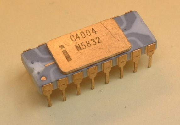 Intel 4004 o πρώτος μικροεπεξεργαστής.