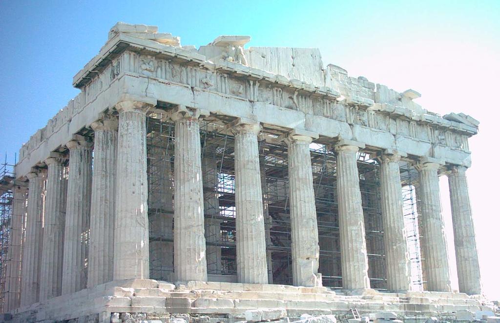 4 Yidani konstrukcii Slika 1.3. Partenonot vo Atina, Grcija (488-480 god. pr.n.e.) Rimjanite, koi pretstavuvale mnogu silna i centralizirana imperija, go davaat eden od najva`nite pridonesi vo konstruiraweto na objektite.