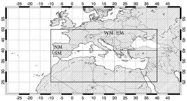 13 Μεσόγειος χωρίζεται σε δυτική (από 10 W μέχρι 20 Ε) και σε ανατολική (από 20 Ε μέχρι 40 Ε).