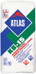 ATLAS KB-15 Murovacia malta na pórobetón pre múry z pórobetónu pre bloky, tehly, tvárnice pre stierkovanie povrchov zabraňuje vzniku tepelných mostov pevnosť v tlaku kategória MS TRIEDA REAKCIE NA