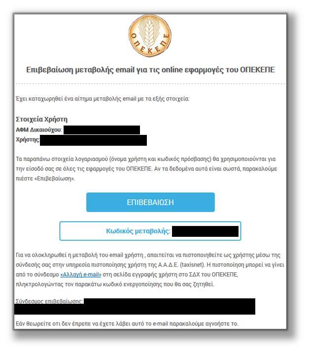 Στο mail που έχει παραλάβει, υπάρχει ο κωδικός ενεργοποίησης που θα χρησιμοποιήσει το επόμενο βήμα.