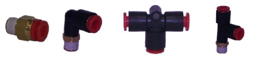 מחברים פניאומטים רגילים ומהירים )FITTINGS( חיבורים רגילים: חיבורים אלו קבועים ומחוברים בהברגה.