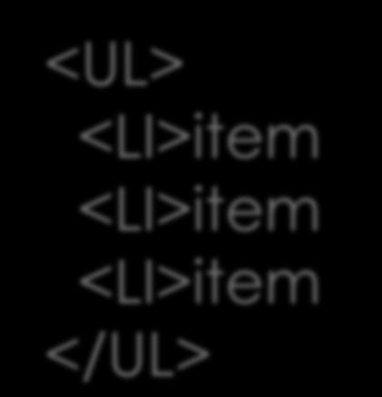UNORDERED LIST <UL> Εκκίνηση μιας unordered list (bulleted list) Κλείνει με το tag </UL> <LI> Εισάγει ένα