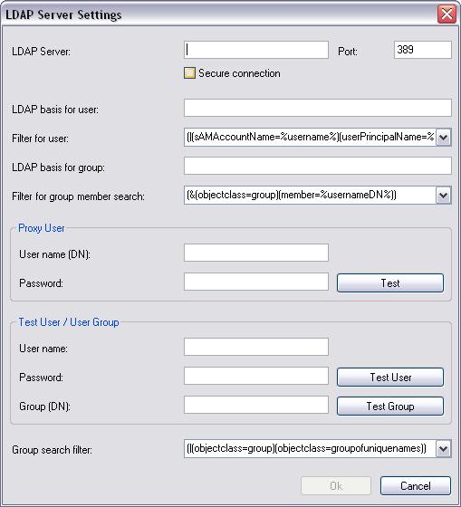 148 el Σελίδα Ομάδες χρηστών Bosch VMS Viewer Ρυθμίσεις διακομιστή LDAP Διακομιστής LDAP: Πληκτρολογήστε το όνομα του διακομιστή LDAP.