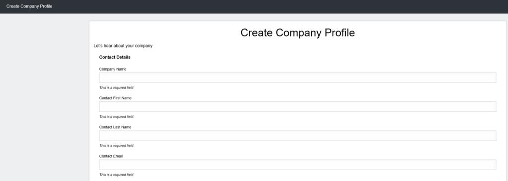 Παράδειγμα της οθόνης Company Profile (Προφίλ εταιρείας): Το