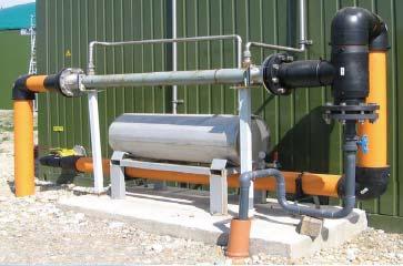 Instalaţia de purificare a biogazului şi cea de uscare merge către instalaţia de cogenerare a energiei, iar alta este colectată într-o cameră specială