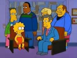 Lisa Simpson e Stephen Hawking. En Salvaron o cerebro de Lisa (1999), grazas ao seu talento matemático, invítana a unirse ao grupo local de Mensa, para persoas cun CI elevado.