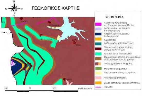 166 Εικόνα 20: Γεωλογικός χάρτης ευρύτερης περιοχής μελέτης (απόσπασμα από την Ειδική Περιβαλλοντική Μελέτη περιοχής λίμνης Ν. Πλαστήρα νομού Καρδίτσας, ΕΠΕΜ, 1998) 3.