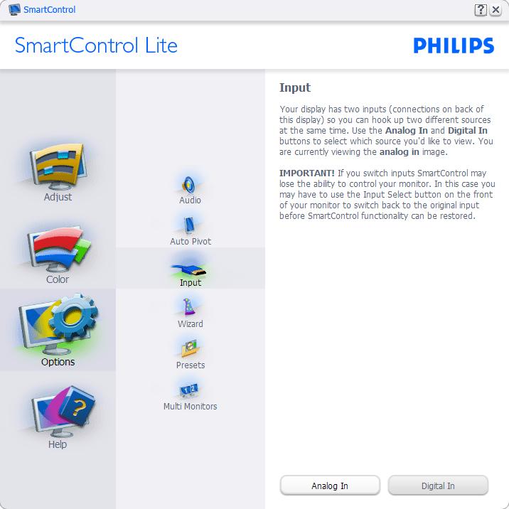 Η Enable Context Menu (Ενεργοποίηση μενού περιεχομένου) εμφανίζει τις επιλογές του SmartControl Lite για τις δυνατότητες Select Preset (Επιλογή προεπιλεγμένων) και Tune Display (Συντονισμός οθόνης)