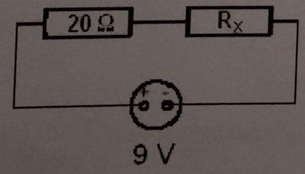 V vezju so zaporedno vezani vir napetosti z gonino napetostjo 9 V, upornik z 20 Ω in neznani upor R x. Skozi prvi upor steče vsako sekundo 0,2 As eektričnega naboja. Koikšen je upor R x?