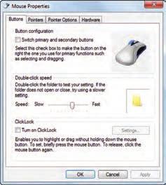 تنظیمات ماوس توسط گزینه Mouse از قسمت Devices and Printer امکان پذیر است.