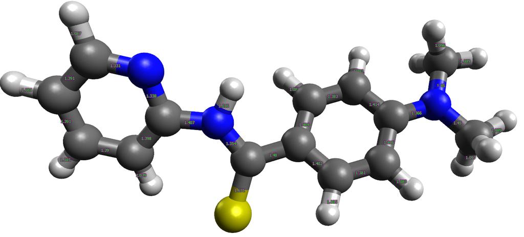 Compound 2 Energy = -1104.639468 N 3.32703-1.60071 0.51706 C 2.97728-0.38429 8460 C 3.89995 0.56432-0.36655 C 5.24368 0841-0.34516 C 5.62552-4769 0.11351 C 4.62058-1.91516 0.53011 N 1.57977-2115 0.