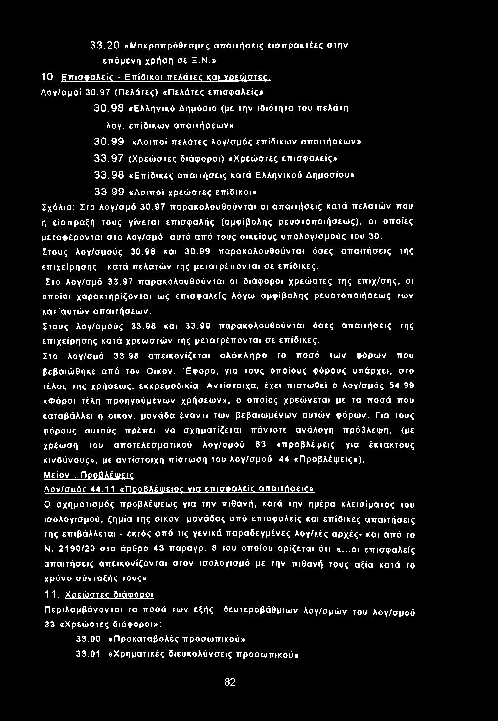 3 3.2 0 «Μ ακρ οπ ρόθεσμες α π α ιτή σ εις εισ π ρ α κτέες στην επ όμενη χρήση σε Ξ.Ν.» 1 0. Ε π ισ φ α λείε - Ε π ίδ ικοι π ελάτεε και νσεώ στεο. Λ ο γ/σ μ οί 30.