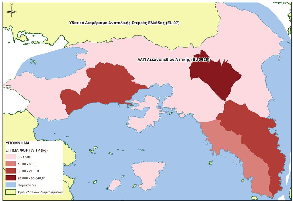 ΕΦΗΜΕΡΙ Α TΗΣ ΚΥΒΕΡΝΗΣΕΩΣ 63219 Χάρτης 16: Ετήσιο συνολικό φορτίο Ρ από