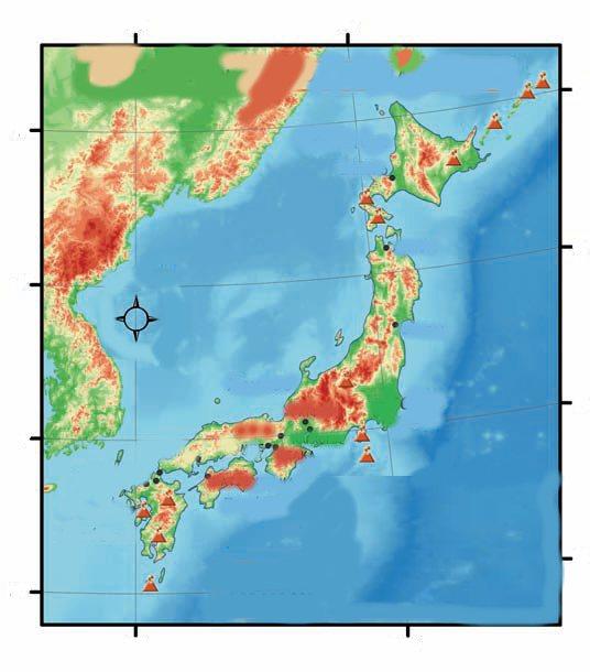 Ιαπωνία: ένα πολύ ορεινό νησιωτικό κράτος Μελέτησε τον χάρτη ανάγλυφου της Ιαπωνίας και διάβασε προσεκτικά τις πληροφορίες που δίνονται στη συνέχεια για τη χώρα αυτή.