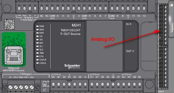 Este módulo hai que telo conectado á dereita da CPU e alimentado a 24V para non ter problemas ao volcar o proxecto desde SoMachine.