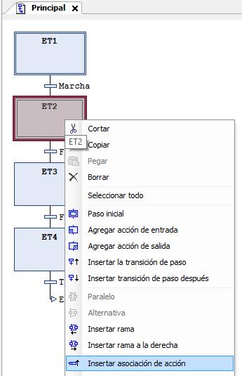 Podemos insertar as accións que necesitemos nunha etapa (N significa que a