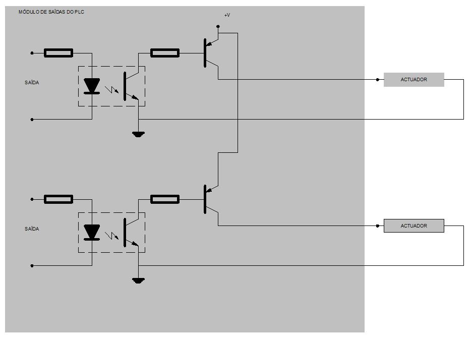 O actuador hai que conectalo como se ve na figura seguinte entre o colector do transistor e o negativo da