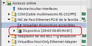 Neste caso non ten dirección IP asignada. Só podemos identificalo pola súa dirección MAC.