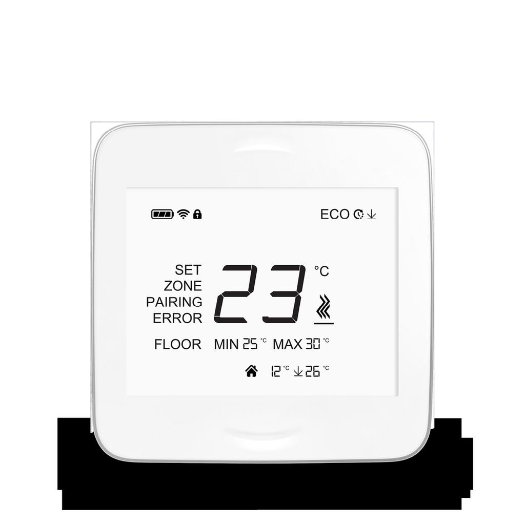välistemperatuur** Põranda hetketemperatuur* Patareihoidik 3 AAA-patareid RoomUniti tagakülg / seinakinnitusplaat Alla -nupp seadistatud temperatuuri vähendamine ekraani