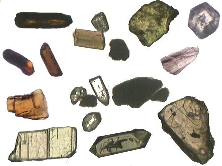 Fractia usoara: <ρ=2,89 g/cm 3 >ρ=2,89 g/cm 3 Fractia grea: minerale grele (MG)