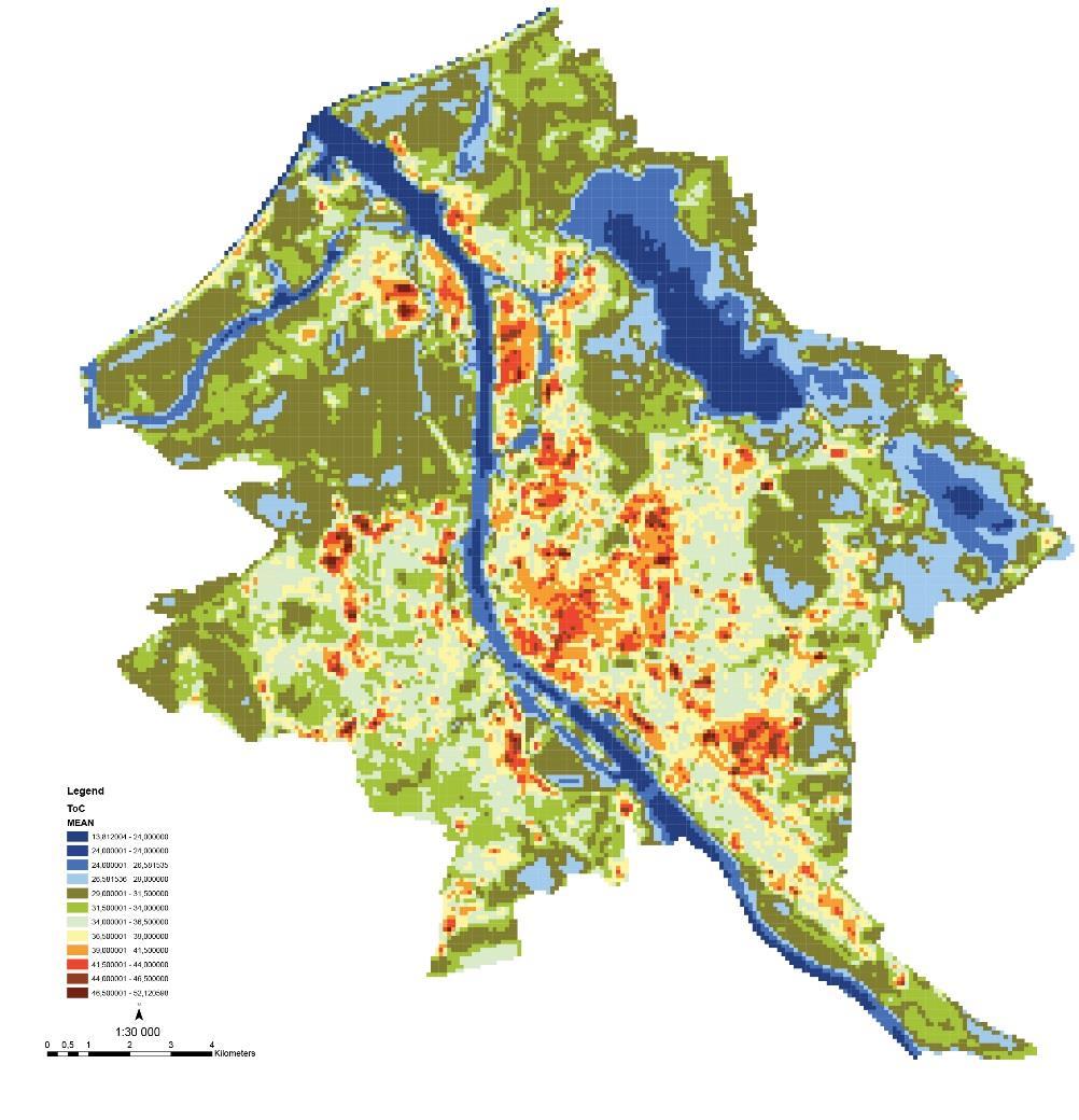 3.5.PSS cēloņu noteikšana Rīgā izmantojot attālo izpēti Virsmas temperatūras karte Celsija grādos SIALVA Šī projekta ietvaros Rīgas PSS tika pētīta divejādi: 1 izmantojot attālo izpēti un 2