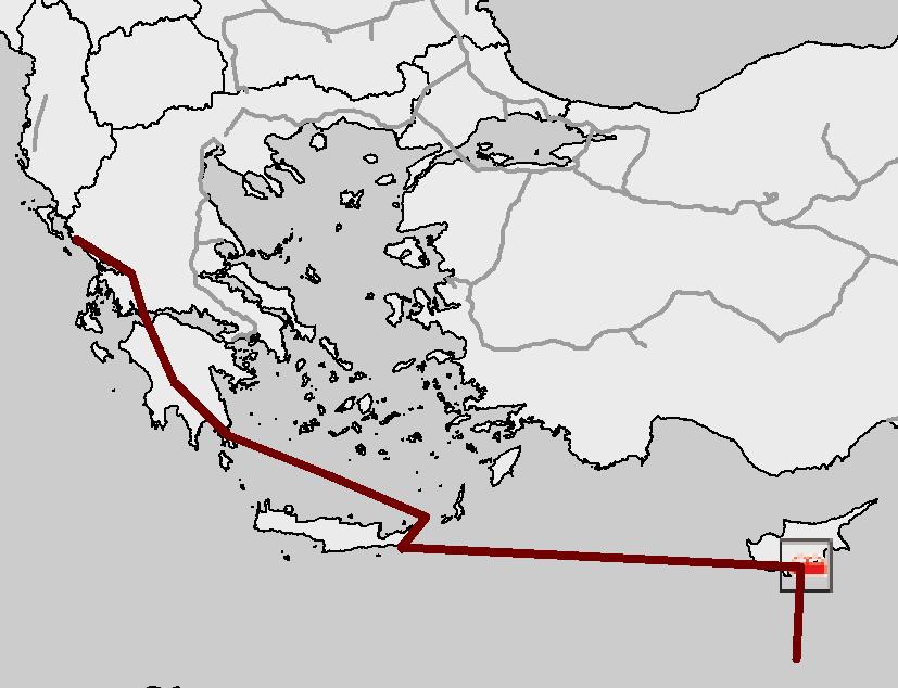 7. Διασυνδετήριος Αγωγός Eastern Mediterranean Pipeline (East Med) Περιγραφή Μήκος Δυναμικότητα Η κατασκευή του αγωγού Eastern Mediterranean Pipeline (EastMed) έχει ως στόχο την απευθείας μεταφορά