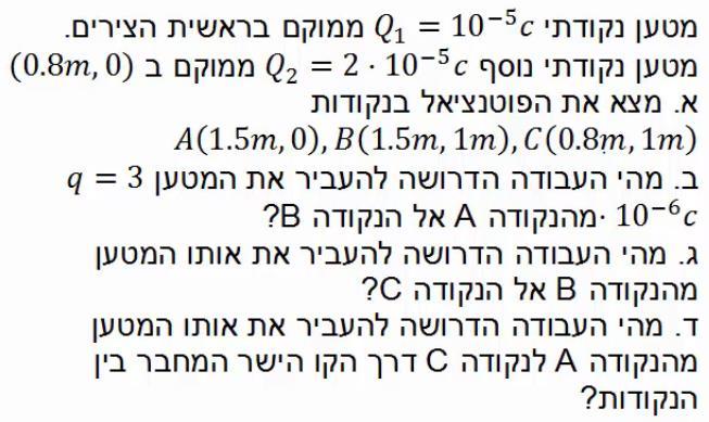 4.5 עבודה לא תלויה במסלול 4.8 תרגיל -אלקטרון מואץ בהפרש פוטנציאלים אלקטרון מואץ בהפרש פוטנציאלים של. 300V האלקטרון מתחיל תנועתו ממנוחה. א. מהו ההפרש בין האנרגיה הפוטנציאלית החשמלית של האלקטרון בתחילת התנועה לסוף התנועה ביחידות של אלקטרון וולט וביחידות של ג'אול?