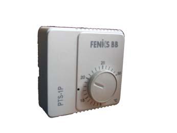 PROSTORIJSKI TEMPERATURNI SENZOR Tip : PTS Sertifikat ISO 9001:2000 Prostorijski senzor temperature sa pode{ava~em (PTS-1P) koristi se za merenje i zadavanje `eljene temperature vazduha u prostoriji,