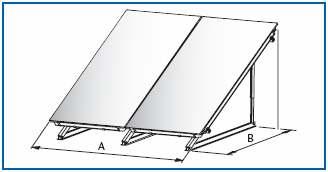 5 Projektovanje 5.3.2 Potrebni prostor kod montaže kolektora na ravni krov Montaža na ravan krov je moguća uz primenu vertikalnih ili horizontalnih kolektora Logasol SKS4.0 