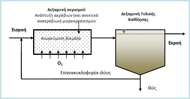 Αερόβια βιολογική επεξεργασία αιωρούμενης βιομάζας Μέθοδος ενεργού ιλύος o Η