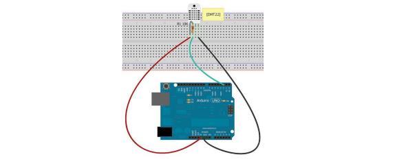 Συνδεσμολογία με την πλακέτα Arduino Η συνδεσμολογία μεταξύ του αισθητήρα και της πλακέτας Arduino είναι αρκετά απλή.