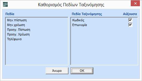 Ταυτόχρονα μεταφέρεται στο επάνω παράθυρο, το οποίο θα δεχτεί και τη συνθήκη φιλτραρίσματος.