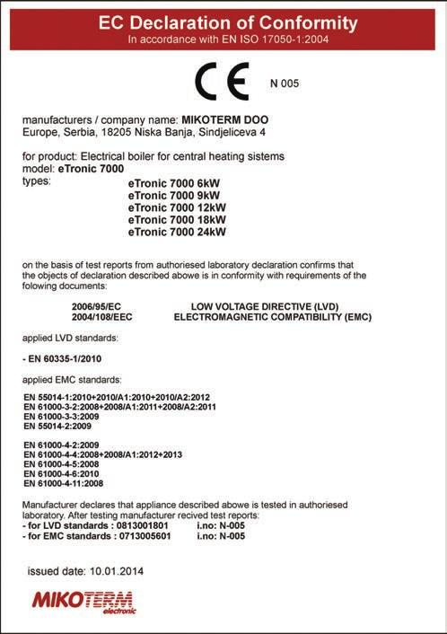 3:2006 elektromagnetna kompatibilnost (EMC) granica za emisije zagađivača EN 61000-3-3:1997 elektromagnetna kompatibilnost (EMC) Zakon o ograničenju