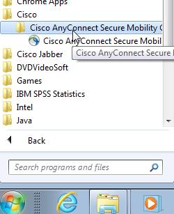 Σύνδεση στο δίκτυο µέσω του λογισµικού Cisco AnyConnect Μετά την εγκατάσταση που περιγράφεται πιο πάνω, η πρόσβαση στο δίκτυο του ΤΕΠΑΚ