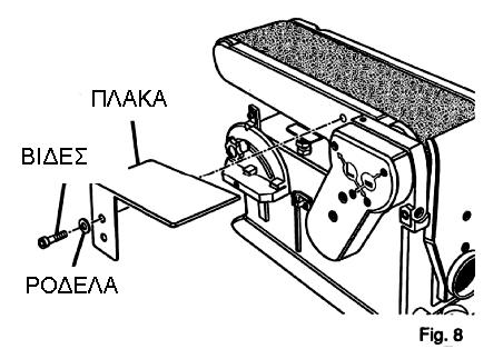Τοποθετήστε την πλάκα σε απόσταση όχι μεγαλύτερη από 1.6 mm από το δίσκο. Τοποθετήστε την πλάκα με την επιθυμητή κλίση και σφίξτε με το κουμπί.