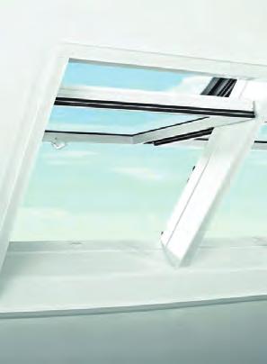 Designo R7, okno s povišano osjo odpiranja povišana os odpiranja neomejen dostop in kljuka za enostavno upravljanje vseh funkcij spodaj ozki profi li okvirja veliko svetlobe lepljeno in kaljeno