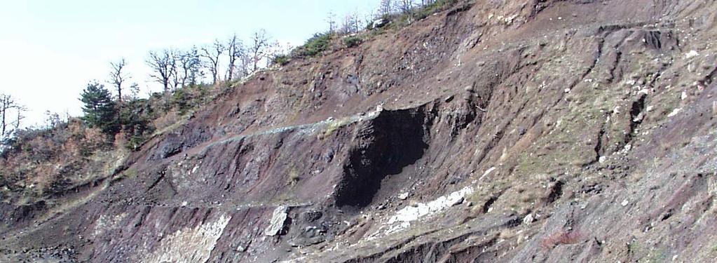 Slope failure above the western
