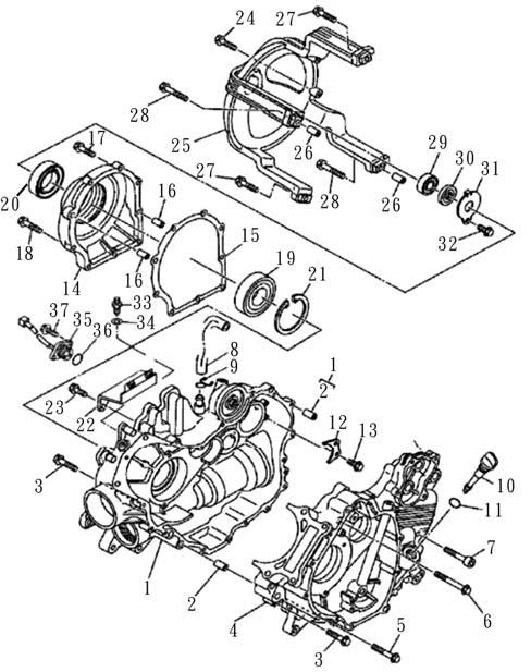 CRANKCASE 00801 11200-F39-0000 RIGHT CRANKCASE ASSY 1 00802 90803-F11-0000 PIN, DOWEL 10 15.