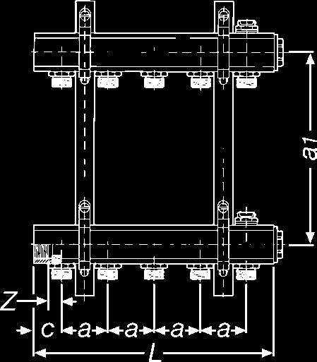 Atðakø L Z C a a1 skaièius mm mm mm mm mm 285701100 2 110 14 30 50 208 285701101 3 160 14 30 50 208 285701102 4 210