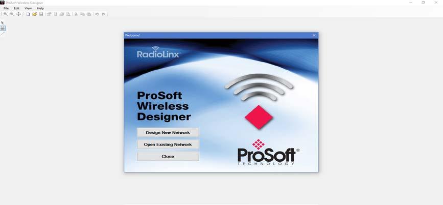 3.4 Ξεκινώντας το Prosoft Wireless Designer 3.4.1 Εκκίνηση της εφαρμογής Ξεκινώντας την εφαρμογή εμφανίζεται το ακόλουθο παράθυρο όπου δίνεται η δυνατότητα στον χρήστη να σχεδιάσει ένα καινούργιο